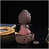 Lâmpadas de fragrância Little Monk Censer Thurible Presentes Decorativos Cerâmico Roxo Areia Buddha Incenso Queimador para Decoração de Casa Artes e Artesanato Dhfqn