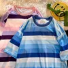 Men's T Shirts 2023 Summer Round Neck Short-sleeved T-shirt Men Striped Casual Korean Version Trend All-match Half-sleeved Boutique Clothing