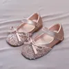 Sneakers Baby Girls Shoes Leather Flats Princess Bling Dress For Party Wedding Stage Performance Children Toddlers 230424