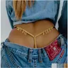 Other Jewelry Sets Y Body Chain Jewelry Custom Letter Waist For Women Stainless Steel Festival Personalized Name Belly Chains Drop Del Dhxk2