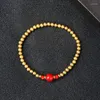 Bracelet Perle Corail Bijoux Femmes Cadeau Haute Qualité Boule En Acier Imperméable Mat Givré 18k Plaqué Or Inoxydable Bracelet Élastique