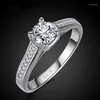 Cluster Rings Hainon Silver Color Wedding For Women Jewelry Luxury Engagement Promise Present Bague Zirconia Accessories