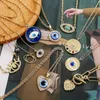 Luxury Brand Gold Plating Blue Evil Eye Pendant Necklace for Women Gift