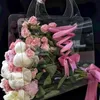 Gift Wrap Transparent PET Fresh Flower Box Bouquet Handbag Flowers Wrapping Handbag Festivals Party Gift Rose Package Portable Packing Bag 231124