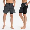 Pantaloncini da corsa Sport estivi Uomo 2 in 1 Double-Deck Gym Fitness Quick Dry Jogging Training Short Workout