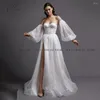 Wedding Dress 2023 Sexy Slit Glitter Dresses With Removable Sleeves A-line Bridal Gown Boho Bride Plus Size Robe De Mairee