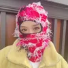 gebreide baretten bivakmuts Distressed gebreide full face skimasker Shiesty Camouflage Knit Fuzzy