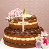 Świąteczne zapasy 12 szt. Lustrzka dekoracje ścienne Cross Cake Topper Chrzest akryl 10x7x0.15 cm Pierwsza komunia Golden Baby