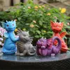 Christmas Decorations Cool Dragon Garden Statues Baby Figurines And Resin Purple Dinosaur Art Scale Sculpture Home Decor Desk Figures 231124