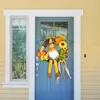 Decorative Flowers & Wreaths Mesh Ribbon For All Colors Valentines Day Front Door Simulation Sunflower Faceless Doll Garland Autumn Harvests