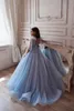 Sukienki dla dziewczynek niebieski kwiat na wesele liniowy koronkowy kęs węzeł mały dziewczynki
