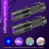 Mini LED LUZES UV Lanterna Ultraviolet Tocha com Zoomable lanternas Ultra Violet de 395nm para Detecção de Manchas de Pet Urine