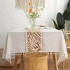 Table Cloth Creative Decorative Linen Tablecloth With Tassels Dustproof Thicken Rectangular Wedding Dining Cover Tea