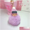 Bambole Carino Slee Baby Doll Portachiavi Pompon Coniglio Palla di pelo Moschettone Portachiavi Portachiavi Donna Bambini Titolare Borsa Ciondolo Anello Drop Delivery Dhni5