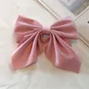 Hair Accessories Barrettes Spring Clip Solid Color Layer Butterfly Bow For Women Top Headwear Duckbill Satin Vintage Hairpin Ribbon