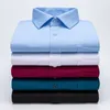 Koszulki męskie Koszule długie rękawy Moda Formal Classic Business Single Pocket Casual Slim Fit Tcheflable Non-Iron Top