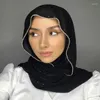 Vêtements ethniques Perle Bulle Mousseline de soie Diamant Strass Châle Écharpe Haute Qualité Perles Shimmer Bandeau Wrap Foulard Musulman Hijab