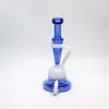 9.85 pulgadas Cololrful Recycler bong de vidrio tubería de agua burbujeador junta hembra de 14 mm con tazón y banger de cuarzo gratis