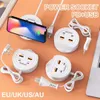 New semi-round row plug usb charger holder multi-port pd mobile phone holder charging 2-in-1 charging head universal 5.1A