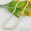 Beaded Necklaces Natural Beads Pretty 8-9mm White Tahiti Pearl Necklace 17''Earrings DIY Jewelry Sets Gifts For Girl Women Wholesale Price 231124