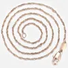 Chaînes 2mm Collier Pour Femmes Fille Champagne Or Couleur Vague Twisted Link Chaîne De Mode Fête De Mariage Bijoux En Gros 19 pouces DGN480