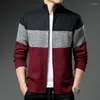 Herren Jacken Freizeitjacke Herren lockerer Mantel Herbst und Winter Fleece warmer Baseball gestreifter Y2K Wollpullover Reißverschluss Strickjacke