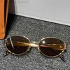 Triomphe Metal Sunglasses CL40235U Oval Womens Designer Vintage Thin Frame Hardware Mirror Leg Prescription Fashion Party Glasses Original box 7PST