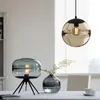 Lampes suspendues nordique minimaliste lustre en verre galvanisé chambre moderne Restaurant Studio café luminaires