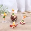 2 4 pezzi Fiore Pixie Fata Figurine in miniatura Casa delle bambole Giardino Ornamento fai da te Decorazione Artigianato Figurine Micro Paesaggio C0220225z