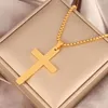 Anhänger Halsketten Gothic Edelstahl Kreuz Halskette Für Männer Minimalistischen Schmuck Männlich Weiblich Frauen Colliers Silber Farbe