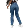 Jeans Femme Creux Out Ripped Straight Femmes Bleu Punk Baggy Taille Haute Maman Boyfriend Denim Trou Coréen Oversize Streetwear Pantalon 8037 231123