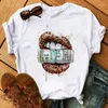 Women's T Shirts Sexy Lip Woman Top Tshirt Short Sleeve Tee Female T-shirt White Casual Summer Shirt Graphic