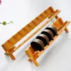 Tapetes de mesa Bambu portátil Bamboo Cup Rack de drenagem Rack de estilo de madeira chinesa para o escritório de decoração de escritório Presente de amante