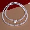 Catene Classica catena da 4 mm Collane in argento sterling 925 per donna Gioielli con ciondoli da uomo Ciondoli di moda Regali di Natale per feste