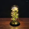 Dekorative Blumen, Hochzeitsdeko, künstliche Rose, LED-Licht, INS-Stil, Valentinstagsgeschenk, ewige Blume in Glaskuppel-Verzierung