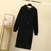 Casual Dresses Women Winter Warm Thick T Shirt Dress Fashion Hooded Collar Straight Robe Oversized Big Long Sleeve Sport Vestido