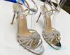 Aquazzura Designer de luxe sandales à talons hauts femmes Bow robe chaussures cristal embelli strass talon aiguille bride à la cheville