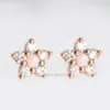 Hailer Joyas 10K 14K Small Flower Fine Jewelry Moissanite Gold Stud Opal Earrings For Women