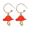Mignon champignon pendentif boucles d'oreilles pendantes pour femmes filles créatif coloré boucles d'oreilles quotidien fête de mariage bijoux cadeaux