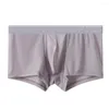 Onderbroek Man Ardennen Pouch Boxer Briefs Zijdeachtig Ondergoed Ademend Slipje Trunks Mannelijke Zomer Zachte Lingerie Elastisch