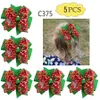 Akcesoria do włosów 5pcs -G Boksoły inspirowane świąteczne łuki do włosów świąteczne klipsy Święta Mikołaj Big Hair Accessories Snowman Opaski 231124