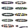 Bracelet 6mm Bracelet en pierre naturelle Tiger Eye Triple Protection Hématite et couples noirs Bracelets Drop Livraison Bijoux Bracelets Dhpzg