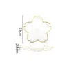 Plates Creative Gold Stroke Glass Sakura Plate Japanese Modern Fruit Salad Bowl Living Room Decoration Afternoon Dessert