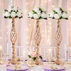 Décoration de fête argent/or fleurs Vase bougeoir route plomb Table pièce maîtresse support en métal chandelier pour mariage dîner décor