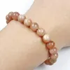 Strand Gem Sunstone Orange Moonstone Armband 6-12mm Lämplig för män och kvinnor Round Energy Stone Pärlor smycken gåva handgjorda