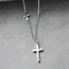 Anhänger Halsketten Vintage Christian Jesus Kreuz Für Männer Frauen Edelstahl Silber Farbe Choker Gebet Taufe Geschenke