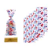 Gift Wrap 50Pcs 4th Of July Cellophane Bags Independence Day Patriotic Designs Candy Cookie Treat For Party Decor Supplies
