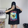 American Fashion Hellstar Abstract Body Adopts Fun Print Vintage Haute Qualité Double Coton Designer Casual T-shirts à manches courtes pour hommes et femmes