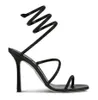 2024 Summer Luxury Rene Women Cleo Sandals Buty Crystal-Embelled Women Women Caovillas High Heels Lady Gladiator Sandalias Party Wedding Sexy Walking