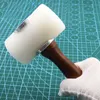 Nuevo Martillo profesional QJH para tallar cuero, martillos de nailon, mazo, mango de madera para perforadora de cuero, herramienta de percusión de impresión DIY